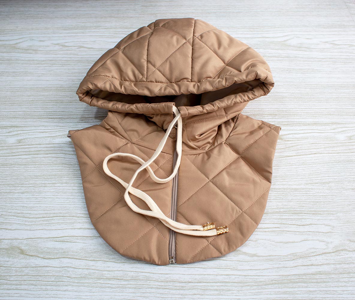 Detachable hood with zipper PDF Pattern