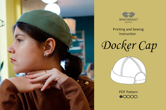 Docker Cap Sewing Pattern PDF – 5 Sizes – DIY Brimless Hat Tutorial